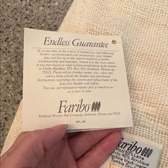 FARIBO Vintage 80s/90s Wool Blend Afghan Throw Blanket *NEW* - Picture 6 of 7